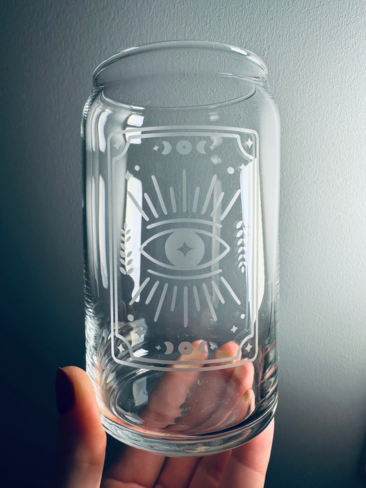 Mystical Eye Tarot Can Glass